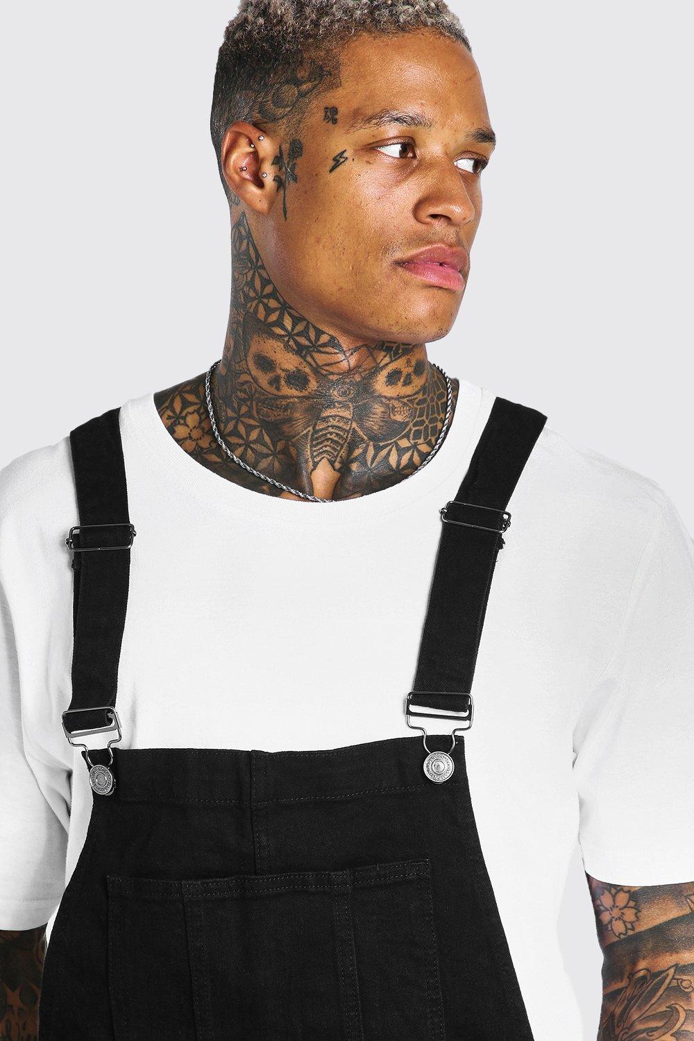 Long black dungarees sale